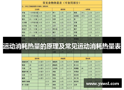 运动消耗热量的原理及常见运动消耗热量表